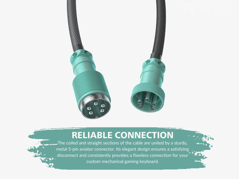 Coiled Keyboard Cable | 5-Pin Aviator Connector - Ranked