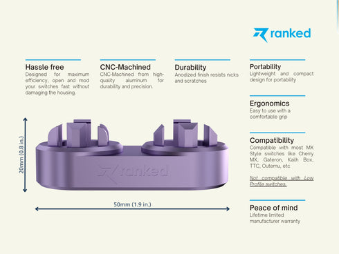 CNC Machined Aluminium Switch Opener for Mechanical Keyboard