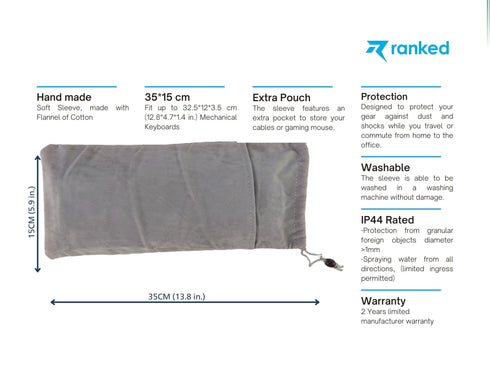 Travel Sleeve for Mechanical Gaming Keyboard - Ranked
